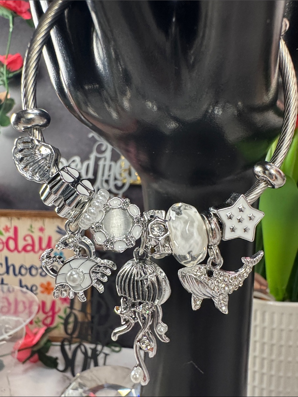 Silver Sea Life Charm Bracelet - Silver